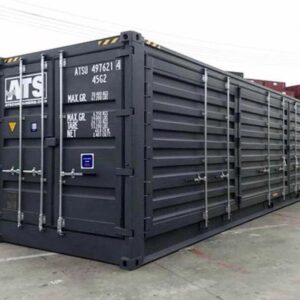 Contentor preto com acesso lateral total de 40 pés cúbicos de altura (9′ 6″ de altura)