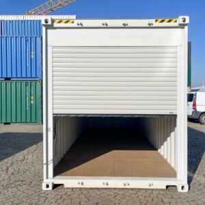 Contentor High Cube de 6 metros com portas de enrolar