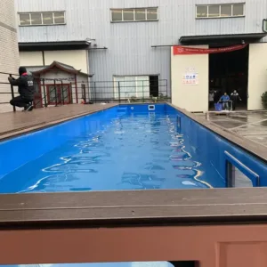 Contentor de piscina SP02 de 11,8 m com revestimento em fibra de vidro